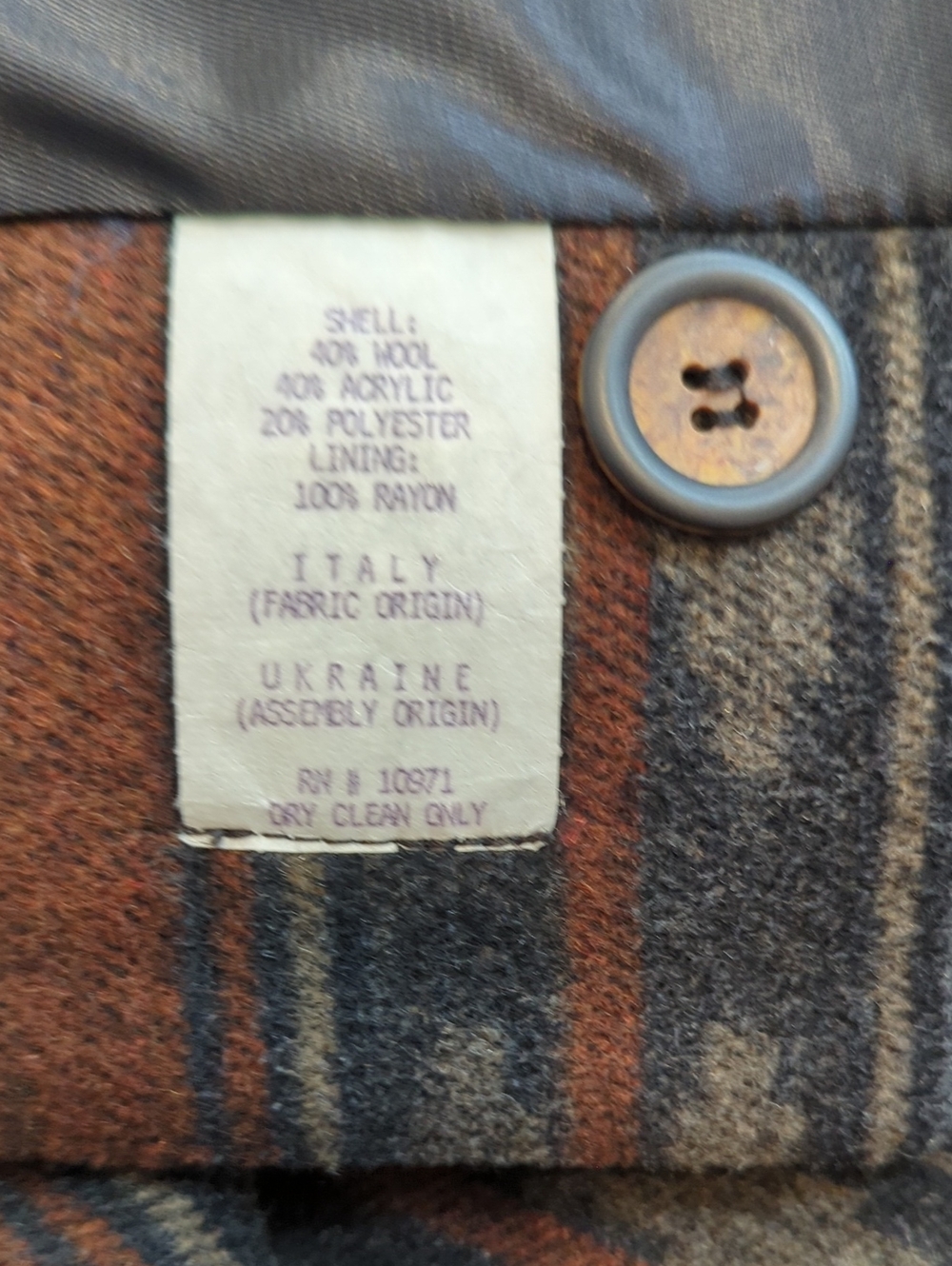 Vintage Braetan Southwestern Wool Blazer Aztec Blanket Coat Brown Gray L - Picture 7 of 10